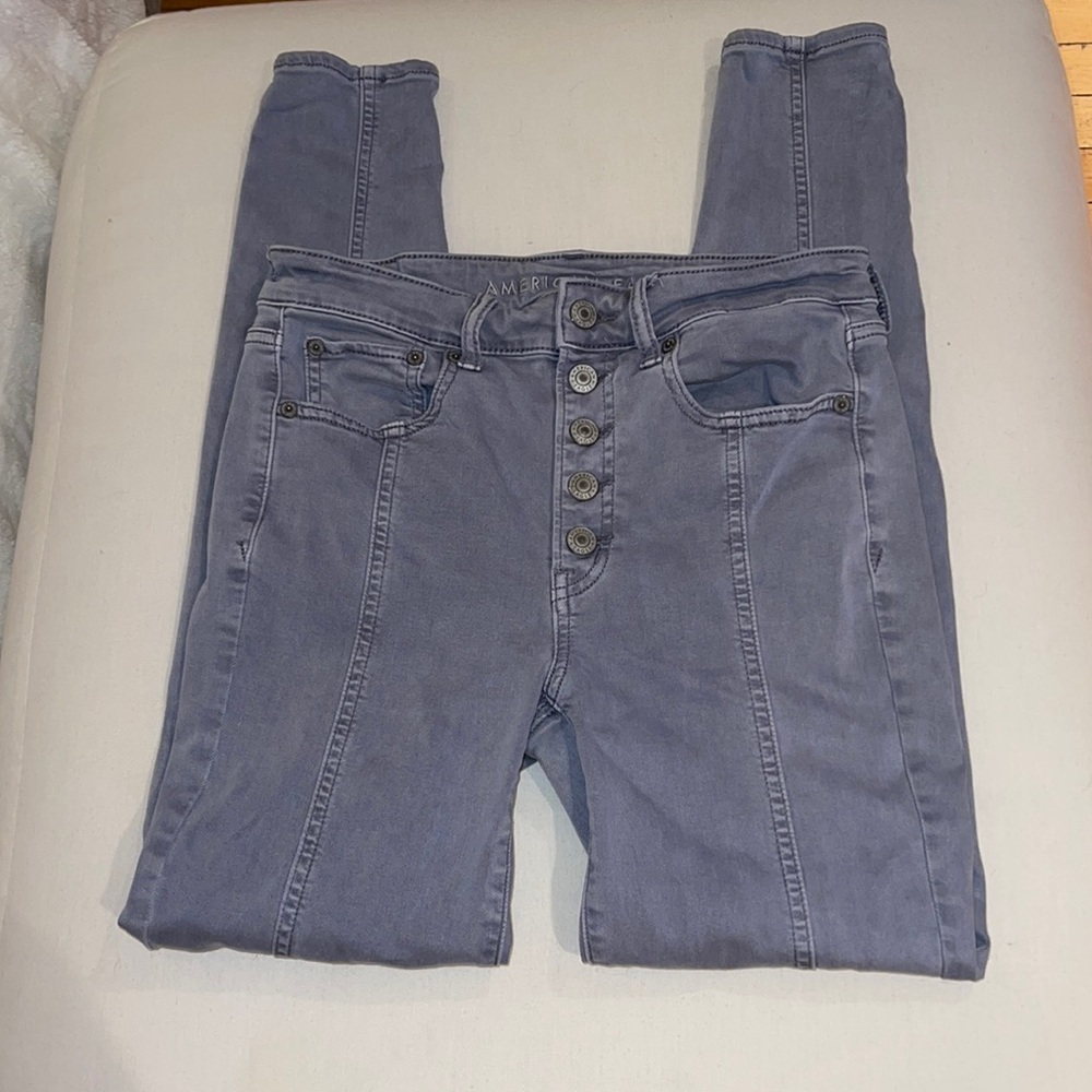 Women’s AEO Next Level Stretch High Rise Jegging Grey Size 6